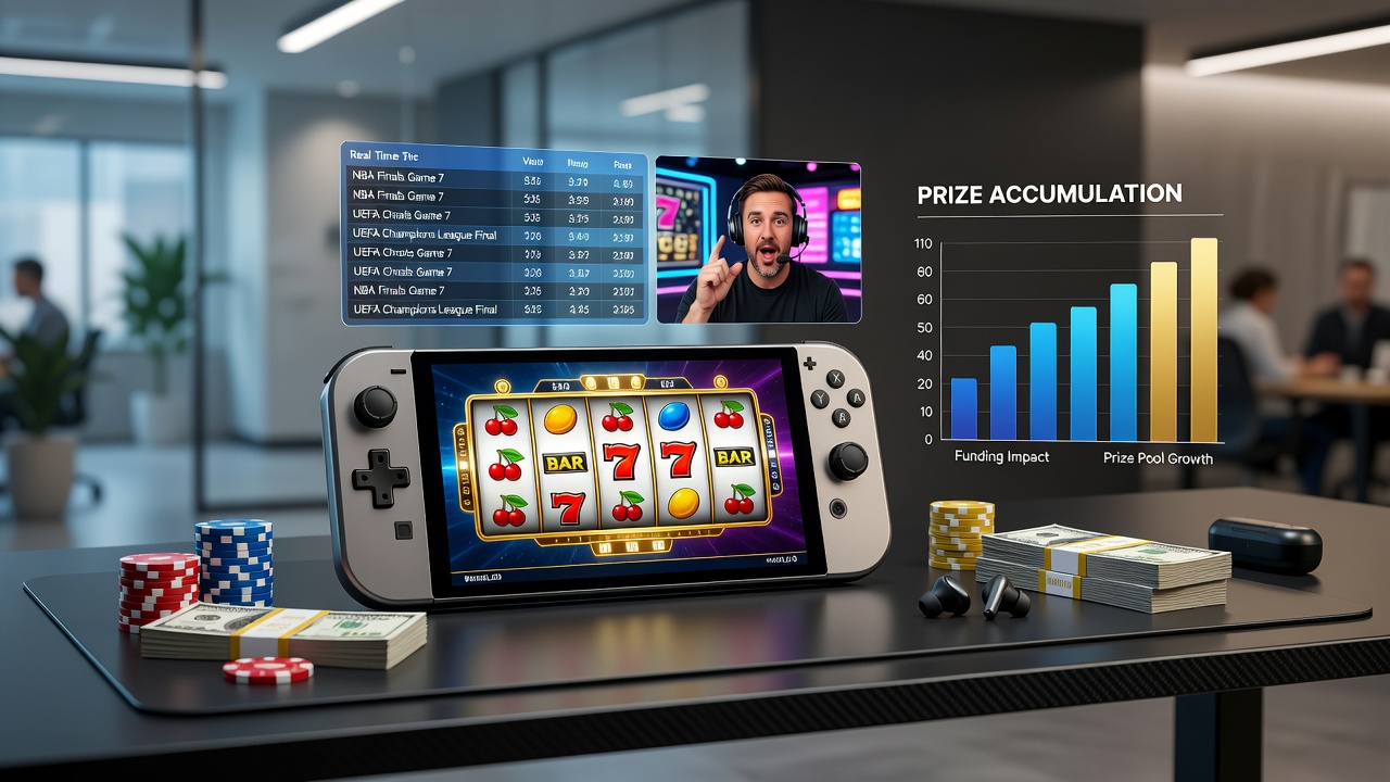 Mobile Gaming Setup mit Walzen, Live-Interaktionen und Sportwetten auf einem Smartphone